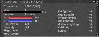 Signature for player Cesar War