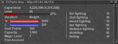 Signature for player El Parte Ano