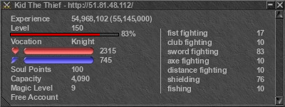 Signature for player Kid The Thief