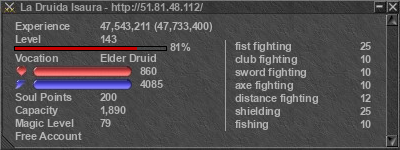 Signature for player La Druida Isaura