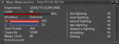 Signature for player Mago Maquiavelico