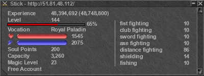 Signature for player Stick