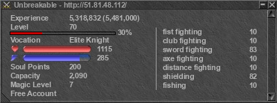 Signature for player Unbreakable